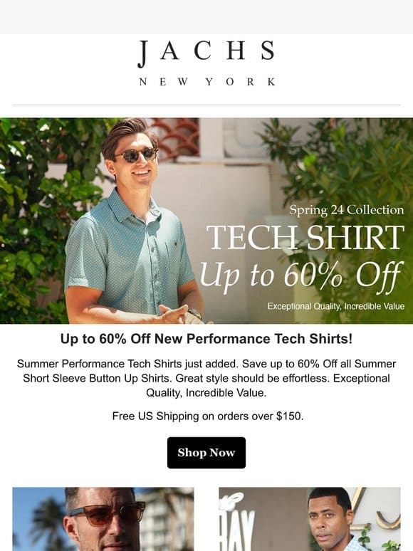 Up to 60% Off New Tech Shirts!