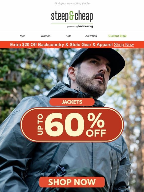 Up to 60% off jackets