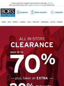 Up to 70% OFF Clearance + An EXTRA 20% OFF