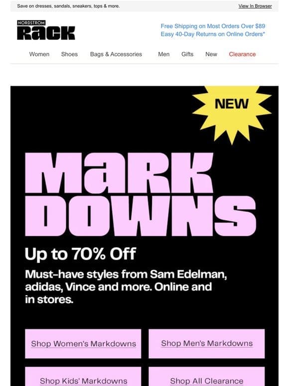 Up to 70% OFF new markdowns