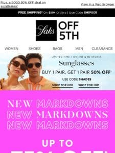 Up to 75% OFF! 1，000+ new markdowns