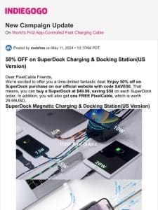 Update #13 from World’s First App-Controlled Fast Charging Cable