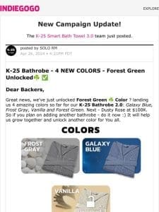 ? Update #19 from K-25 Smart Bath Towel 3.0