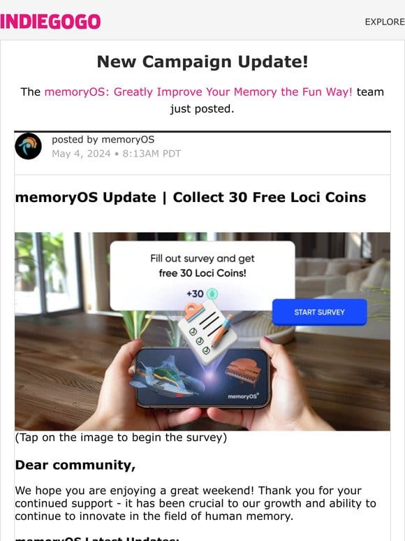 Update #22 from memoryOS: Greatly Improve Your Memory the Fun Way!