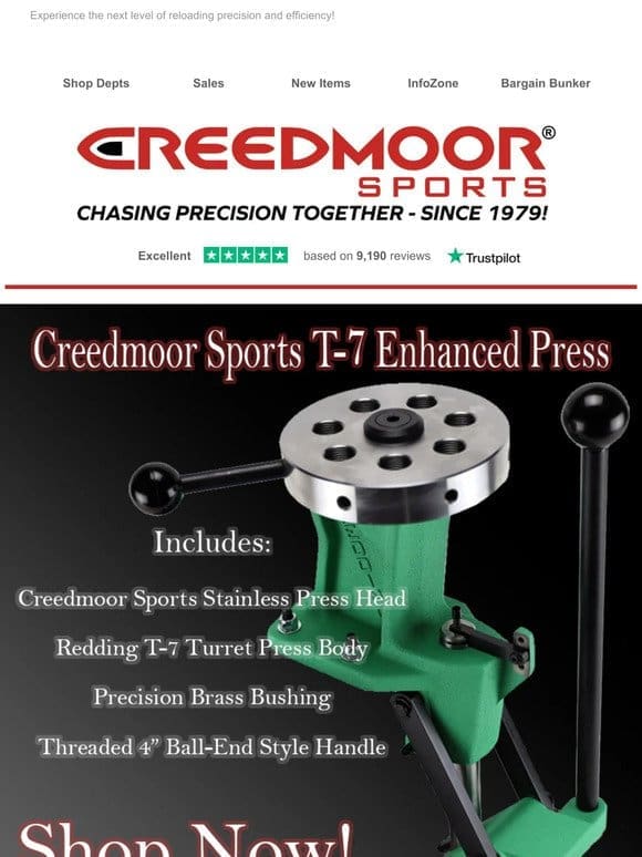 Upgrade Your Reloading Game With Creedmoor Sports Enhanced Press Heads!