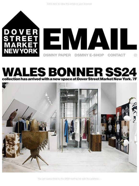 Wales Bonner SS24 collection has arrived with a new space at Dover Street Market New York