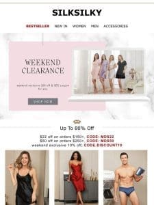 Weekend Clearance：10% off & $72 coupon!