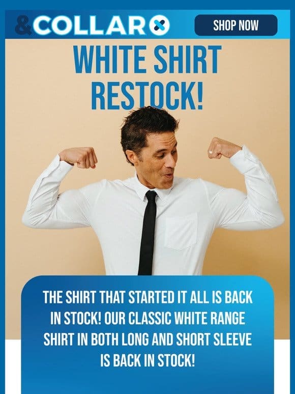 White Shirts Back In Stock!