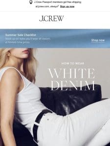 White denim & everything to wear with it