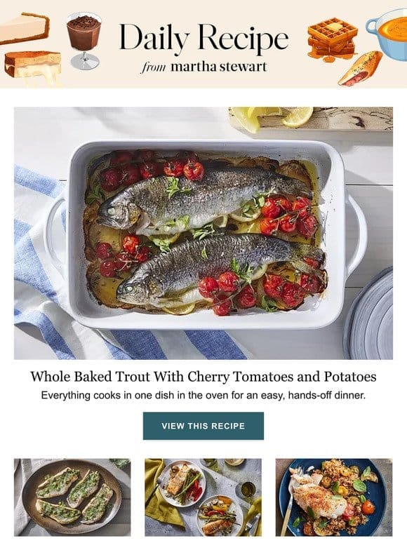 Whole Baked Trout With Cherry Tomatoes and Potatoes