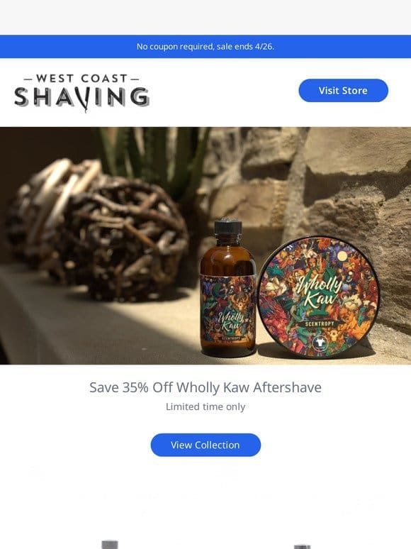 Wholly Kaw Aftershave and Splash marked down up to 35% off
