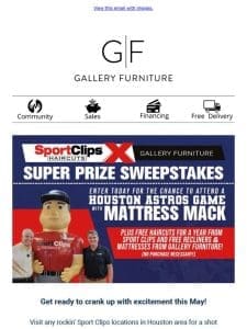 Win Big with Sport Clips & Gallery Furniture!