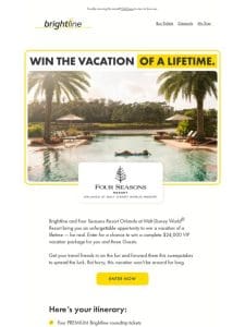 Win a $24，000 vacation.