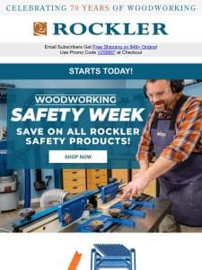 Woodworking Safety Week Begins: Save on All Rockler Branded Safety Gear!