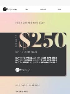 Your $250 Gift Card Offer Is Waiting… ✨