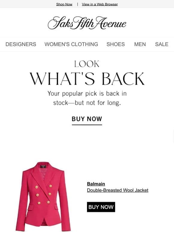 Your Balmain item & more came back – shop while you can