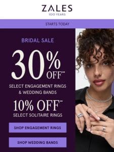 You’re Invited: 30% Off** The Bridal Sale!