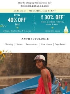 ends soon: extra 40% off sale + up to 30% off home