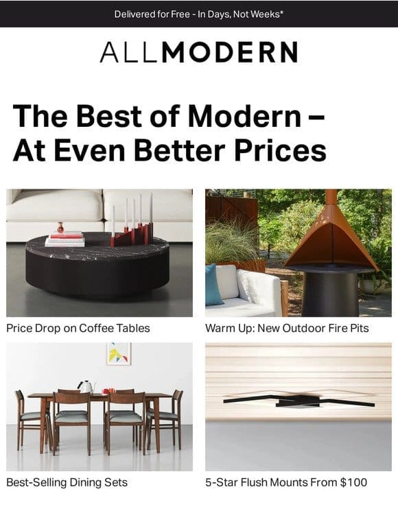 modern coffee table sale →