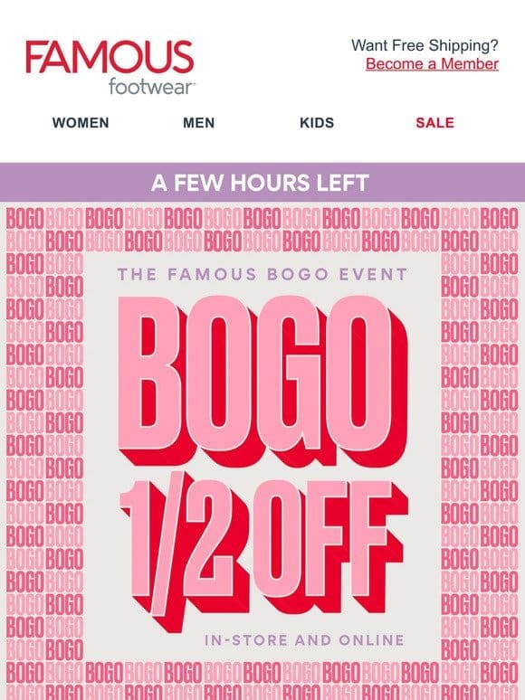 ⏰ Time is almost up on BOGO 1/2 OFF‼️