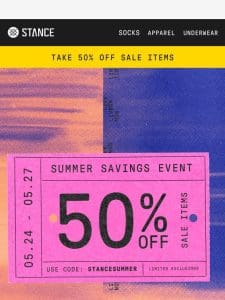 ☀️ 50% Off Sale Items is going….going….
