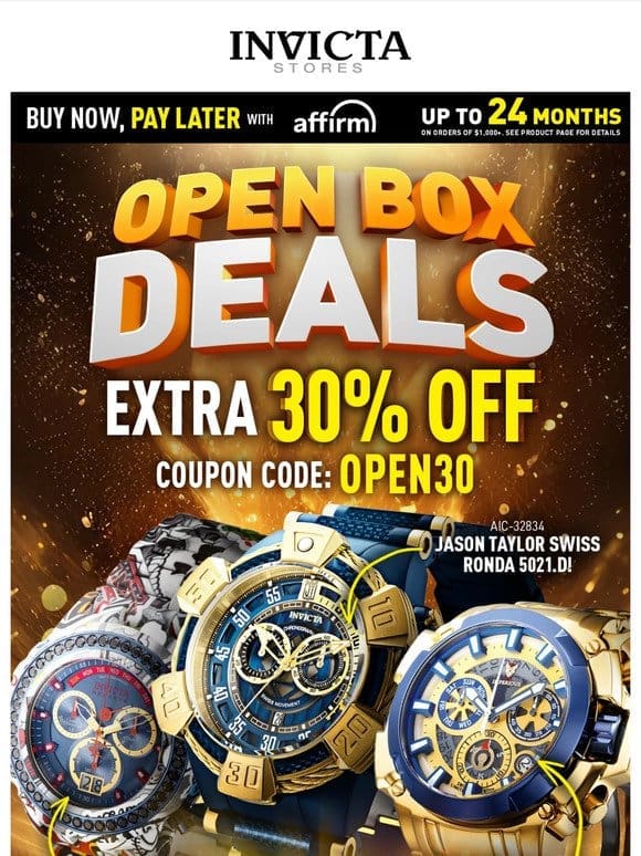 ⚠️EXTRA 30% OFF With Coupon: OPEN30 Open Box DEALS❗️