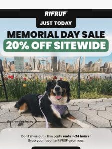 ⚡️ FLASH SALE – 20% off everything for Memorial Day!