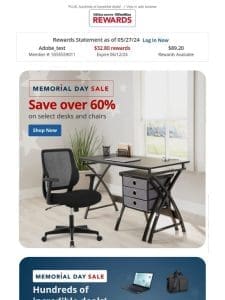 ⚪️ Memorial Day Sale! Save over 60% on select desks & chairs!