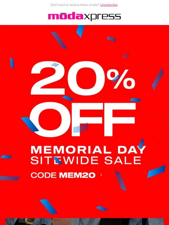 ✨ 20% OFF ✨ Memorial Day
