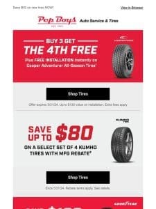 ✨Get your 4th Cooper tire FREE plus FREE INSTALLATION✨