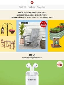❗ Up to 50% off patio must-haves ❗