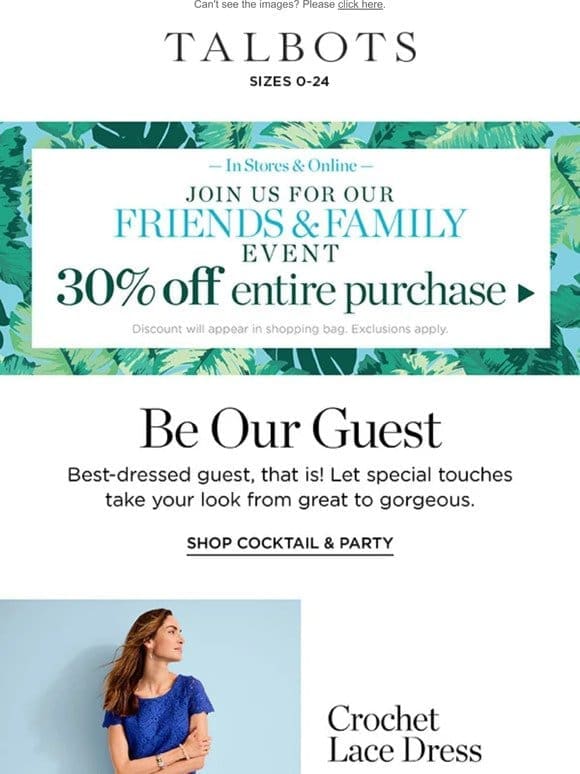 ️ 30% off ENTIRE PURCHASE during our Friends & Family Event!  ️