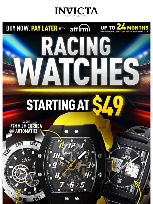 ️Starting At $49 Invicta RACING WATCHES❗️