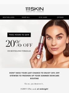 20% Off Sitewide Ends TONIGHT
