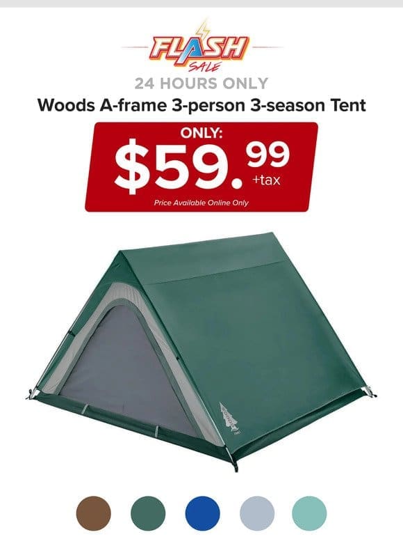 24 HOURS ONLY | WOODS 3 PERSON TENT | FLASH SALE