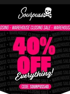 40% Off Sitewide   Warehouse Closing Blowout Continues!