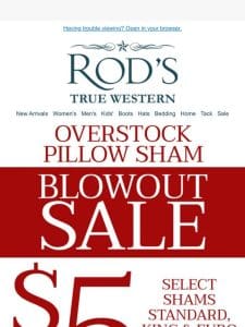 $5 Pillow Sham Blowout Sale!