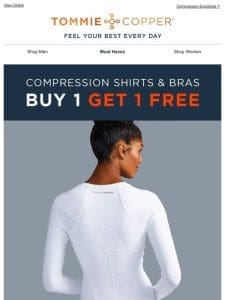 Buy 1 Get 1 Free Compression Shirts & Bras