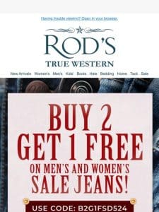 Buy 2 Get 1 Free Sale Jeans for Men & Women!