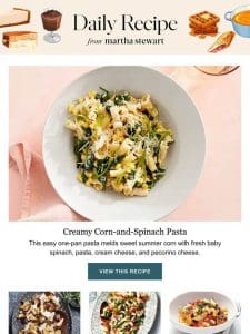 Creamy Corn-and-Spinach Pasta