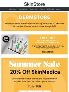 ENDS SOON: 20% off SkinMedica at Dermstore