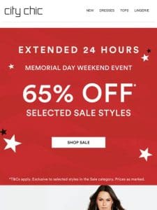 EXTENDED: 65% Off* Selected Sale Styles