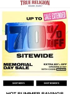 EXTENDED   70% OFF SITEWIDE