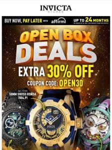 EXTRA 30% OFF Open Box Watches Coupon: OPEN30