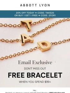 Fancy a FREE bracelet worth $65?