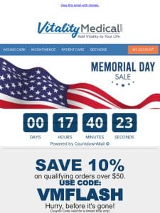 Friend， Memorial Day FLASH SALE， 10% OFF， today only!