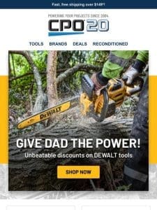 Give Dad the Power: Unbeatable Deals on DEWALT Tools!