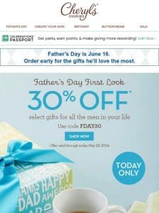 Great new gifts Dad would approve of， now 30% off.