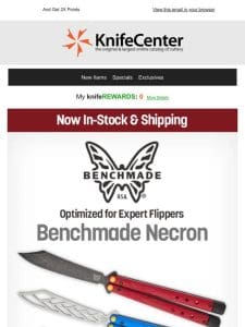 In Stock: New Benchmade Necron Butterfly Knives!