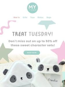 It’s Treat Tuesday! Up to 50% off sweet character sets